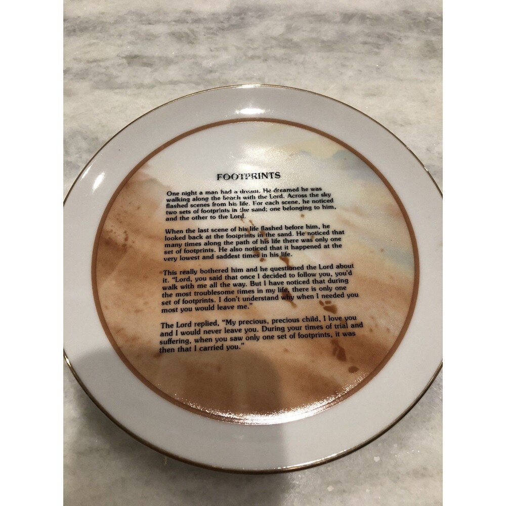 1984 Vintage - "Footprints” Heirloom Editions By Paula  HP-14 Porcelain Plate